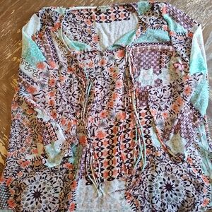 ONE WORLD Multicolor Patterned Blouse